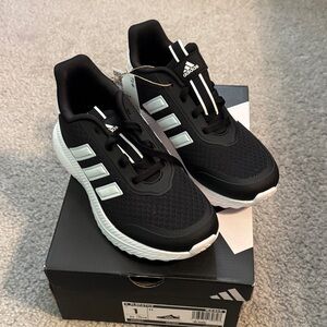 Adidas Kids Black and White Athletic Shoes
